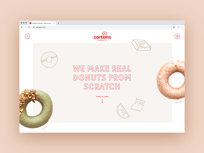 Cartems Donuts Website clean design donuts layout modern shop ui web design website