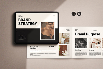 Brand Strategy Framework Landscape Template brand guidelines brand strategy indesign template marketing plan workbook template