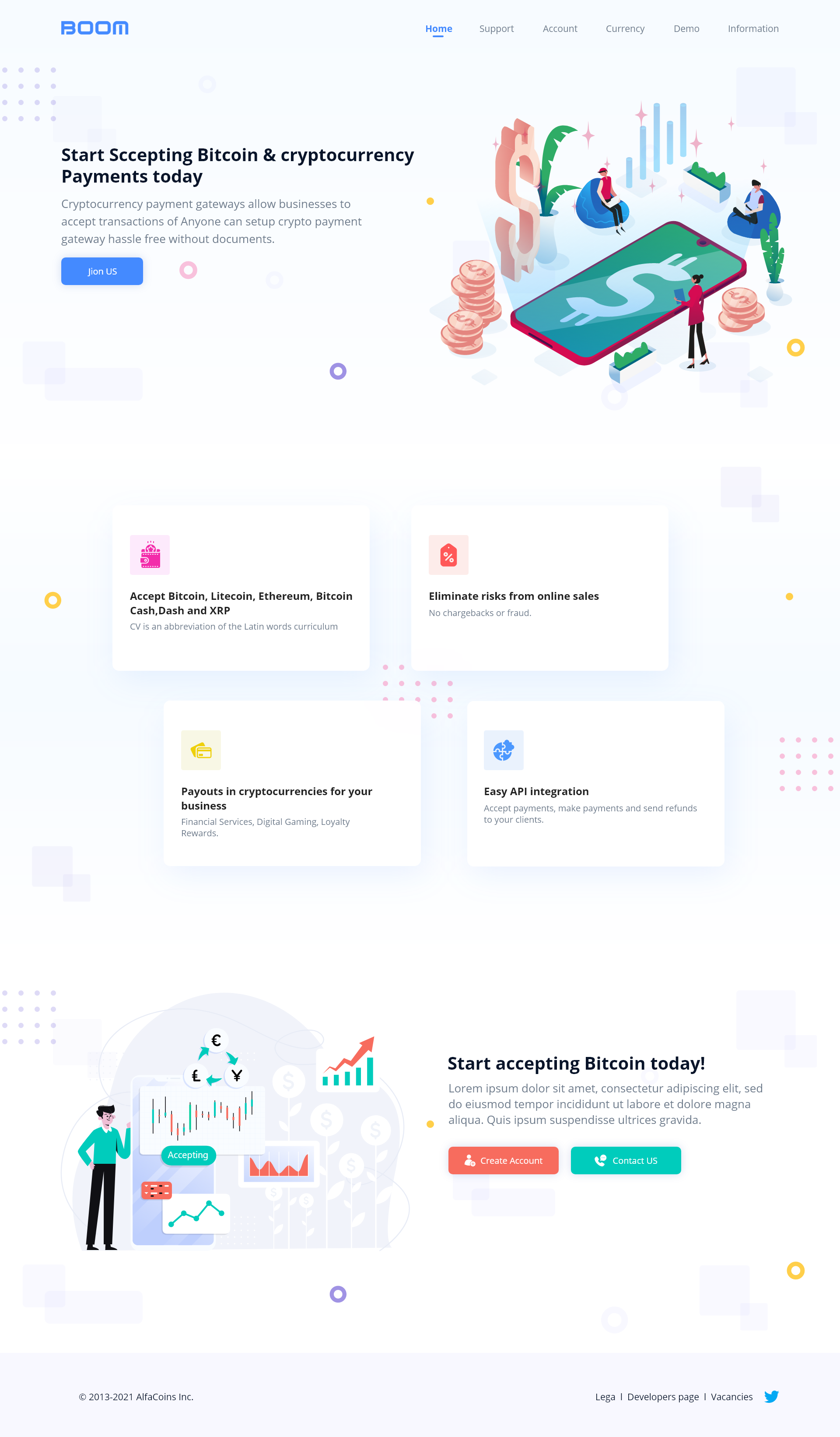 Cryptocurrency Landing Page ui