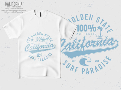 Vintage California Surf T-Shirt Design golden state style graphic design tshirt