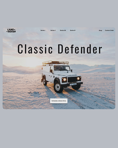 Land Rover Home-Page Website branding ui