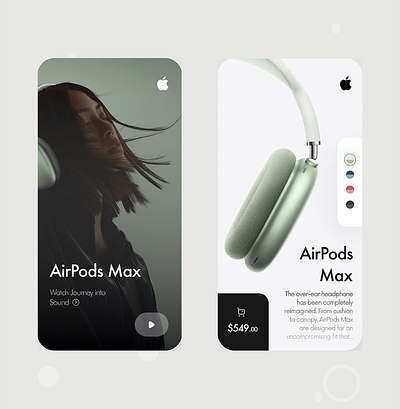 Audio Store Mobile App UI Design 3d airpod app apple assets audio branding creative design headphone illustration mobile play pro theuxbench ui ux vector