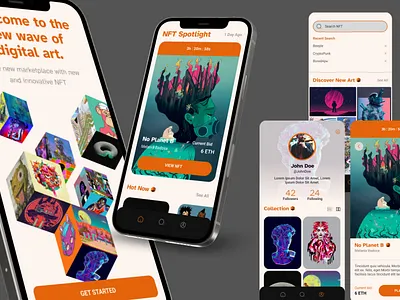 User Interface - NFT Market Place case study design graphic design nft typography ui ux
