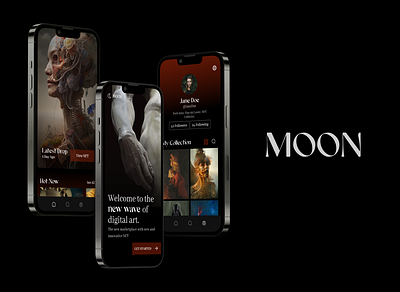Moon - Curated NFT Marketplace App mobile nft