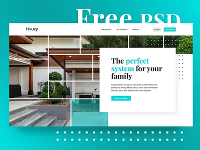 Houzy PSD Freebie blue free free file freebie house psd real estate ui ux