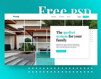 Houzy PSD Freebie blue free free file freebie house psd real estate ui ux