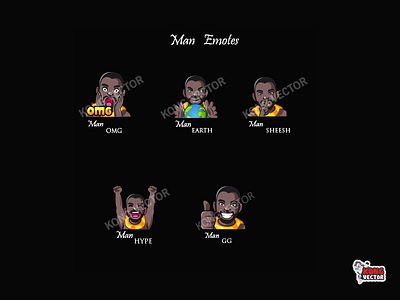 Man Twitch Emotes 3d animation branding cartoon design emoji emote emotes graphic design illustration logo motion graphics twitch twitchemote twitchemotes ui