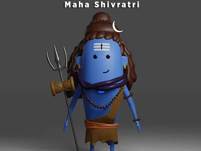 Happy Maha Shivratri 3d 3d model animation blender 3d god siva graphic design happy mahashivratri