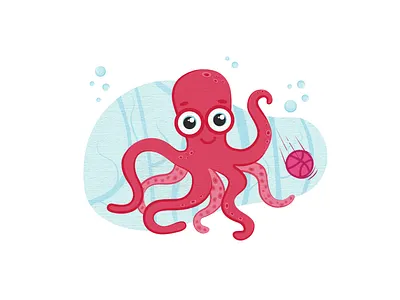 Octopus sticker 2d art cartoon digitalart digitalillustration dribble graphicdesign icon illustration logo octopus sticker texture trend trendy water