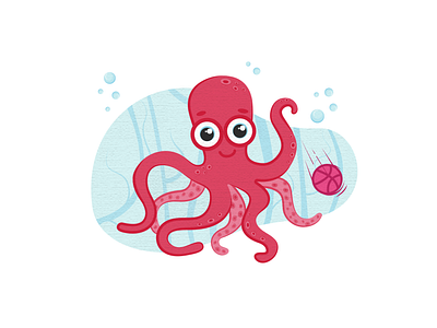 Octopus sticker 2d art cartoon digitalart digitalillustration dribble graphicdesign icon illustration logo octopus sticker texture trend trendy water