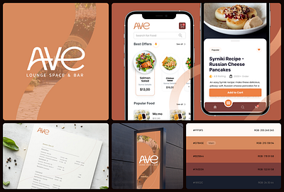 AVE restaurant & bar identity branding graphic design logo ui