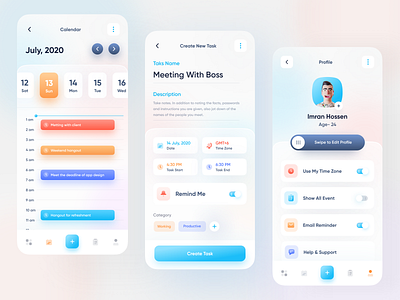 Task Manager Mobile App 2020 trends alarm app app design app ui imran ios app design management app managment minimal product design reminder reminder app task app task list task management task management app task manager todo app todo list user experience