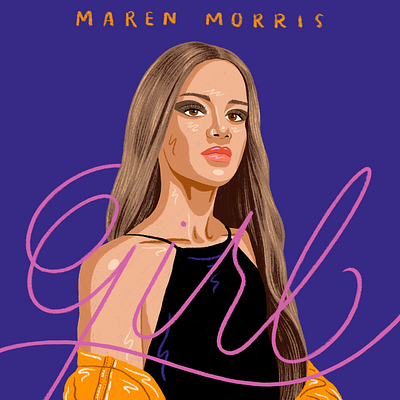 Maren Morris band poster country music drawing hand lettering illustration lettering maren morris music pop music portrait