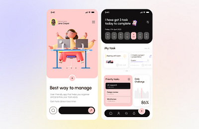 Task Management Mobile App 📋 app design app interface daily challenge daily planner efficiency mobile app ui organization productivity project management task automation task management task organizer task prioritization task priority to do list user friendly user experience user interface ux research workflow