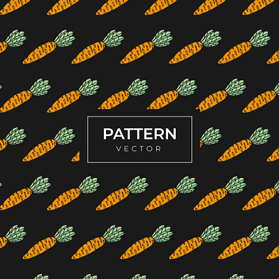 Pattern carrot cute illustration with black background carrot vegetarian