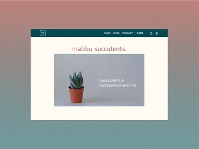 Malibu Succulents branding design logo minimal product design typography ui ux ux design web website