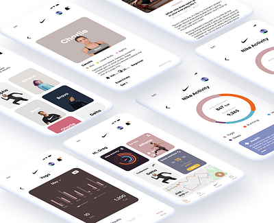 Nike Workout Concept App app branding clean design flat minimal nike run ui ux workout workout app