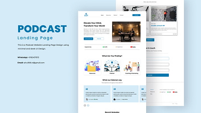 Podcast Website UI UX Design figma header design landing page ui design podcast website ui design ui uiux web design