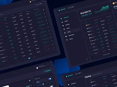 Bitoket cryptocurrency Dashboard UI and UX Design chart crypto cryptocurrency dark dashboard dashboard design data iranian minimal ui ux