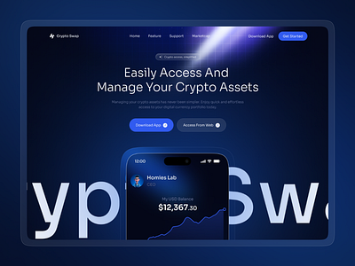 Crypto Wallet Landing Page crypto crypto wallet cryptocurrency design homieslab investment landing landing page startup ui ui ux wallet web design web3 website