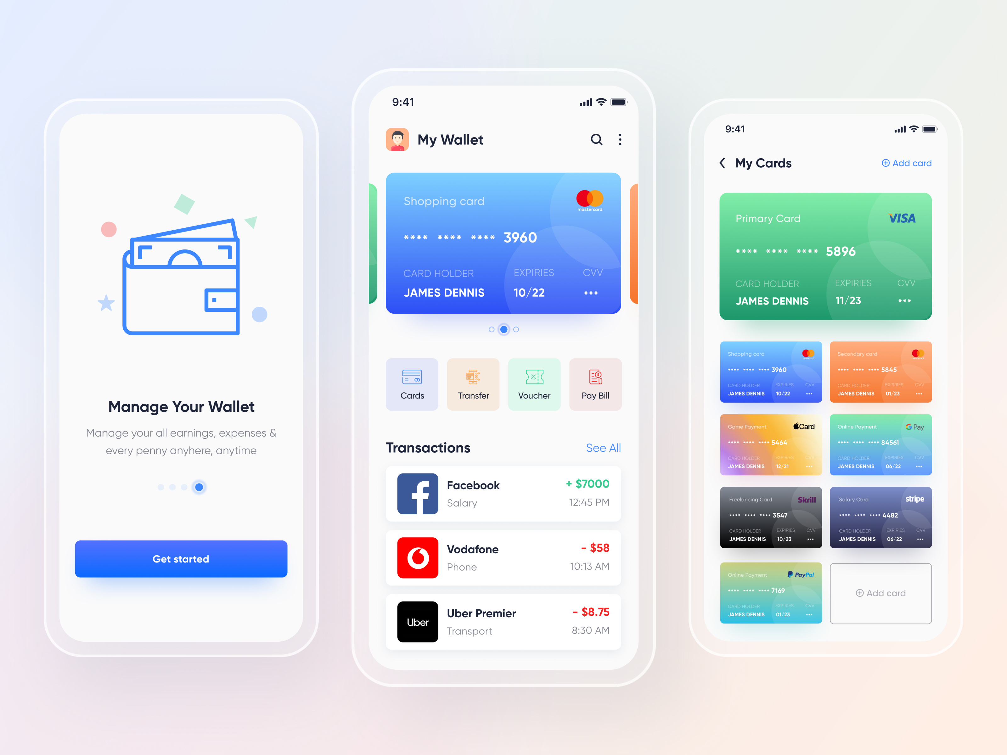 Mobile UI Kit for Wallet, Finance, Banking App. by Rifat Sarkar on Dribbble