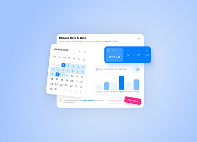 Choose Date & Time | UI Design app design calendar dashboard date date time design graphic design hero section landing page page design section design time ui ui design ux web web design website design