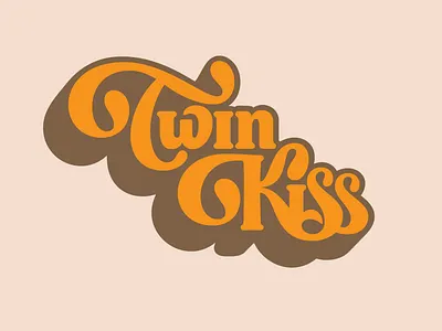 Twin Kiss Custom Lettering bespoke lettering brand brand mark branding custom lettering graphic design illustrator lettering logo packaging type design typography word mark