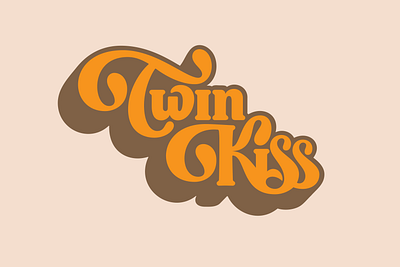 Twin Kiss Custom Lettering bespoke lettering brand brand mark branding custom lettering graphic design illustrator lettering logo packaging type design typography word mark