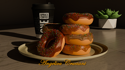 Realistic donut 3d blender realistic