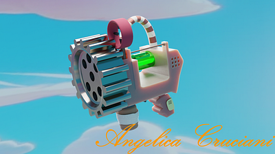 Gun Toon Low-poly 3d blender lowpoly