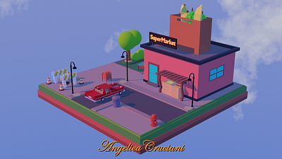 Low-Poly Environment 3d blender environment lowpoly