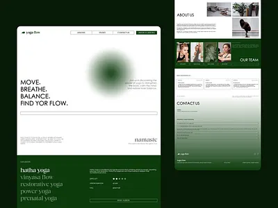 Yoga Studio Website branding design minimal minimalistic typographicweb typography ui ux uxui webdesign