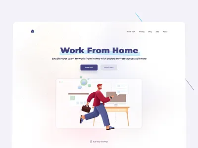 Work From Home landing and logo design illustration iran landing logo remote remote work ui ux
