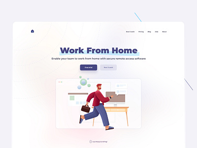 Work From Home landing and logo design illustration iran landing logo remote remote work ui ux