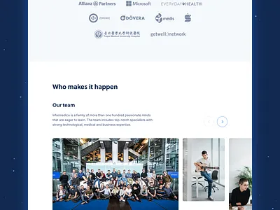 Infermedica.com/About about about us about us page ai brand branding company health healthcare illustration landing page people product product page team uxui web design website