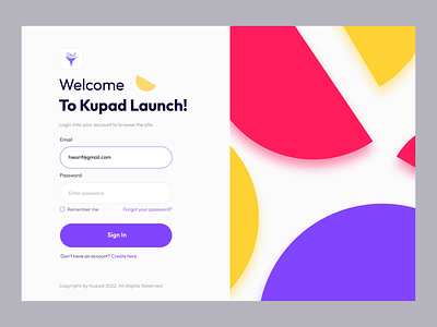 Login page interface after effect animated animation colorful design figma header interface landing login loginpage minimal modern motion graphics sign in sign up ui