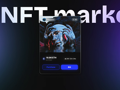 NFT Marketplace. animation crypto graphic design mobile app motion nft product design