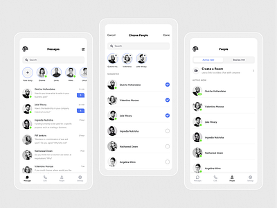 Messaging app chat app group chat interaction design message app messaging messaging app messenger minimal mobile app design ui ux ui design video call