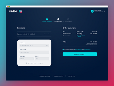 #DailyUI 002 — Checkout page ui