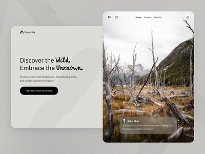 Adventure Landing Page branding clean design design exploration interface landing page outdoor typography ui user experience user interface web app web design