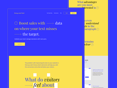 EasyUserTest landing page bold clean components design experience interface landing lp startup typography ui ui elements ux visual web webdesign website