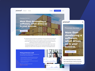 Pricemoov's services page branding design dribbble interface landing pelostudio pricemoov pricing product service services ui uidesign webdesign website