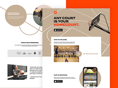 Landing Page Design: Sport App Basketball UI app app page basketball home home page home screen homepage homepage design landing landing design landing page landing page design landingpage page page builder sport app web web design webdesign website