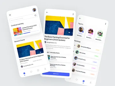 Online Course Mobile App Design clean course design e course education minimalist mobile ranking student teacher