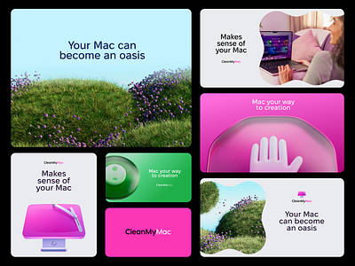 CleanMyMac identity 3d branding cinema 4d colors design graphic design illustration logo