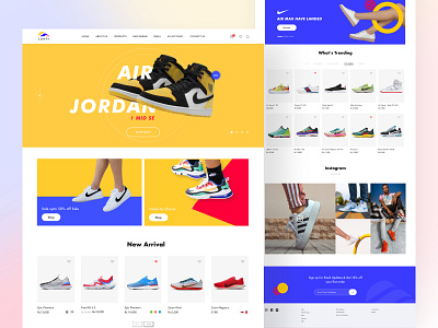 Sneakers Ecommerce Store branding ecommerce ecommerce design landing page landing page design logo nike product design shoes top ux ui designer typogaphy ui design user interface design ux web design websites