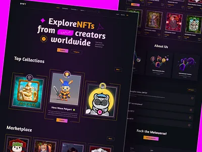 NFT Landing Page - Redesign Concept. bitcoin crypto crypto landing page crypto website cryptocurrency design home page landing marketplace nft landing page nft website ui ux web webdesign website