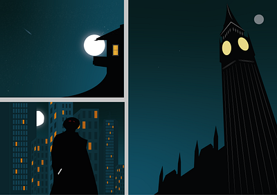 Dangerous hours of the night.. animation graphic design ve vector çizim