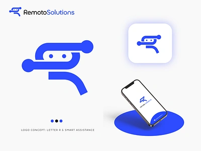 Remoto Solutions Logo Design - visual assistance tool app icon assistance assistance tool blue branding car remote creative design graphic design logo logo design logo designer masum billah minimalist remoto solutions logo smart smart ai ui vector visual assistance tool