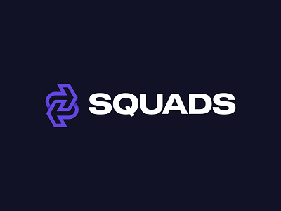 SQUADS Concept a b c d e f g h i j k l m arrows design letter lockup logo nopqrstuvwxyz s typography